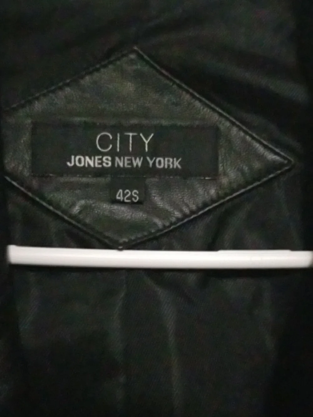Jones New York Black Leather Blazer Jacket